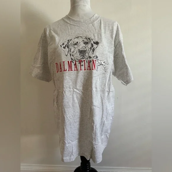 GR8 Dogs Gildan Heather Gray XL Dalmatian Embroidered Short Sleeve Tee - Picture 2 of 7